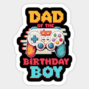 Dad of the Birthday Boy Matching Video Game Gift For Boys Men Kids Sticker